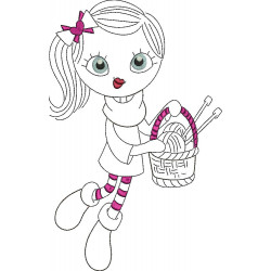 Stickserie - Knitting Girl 6